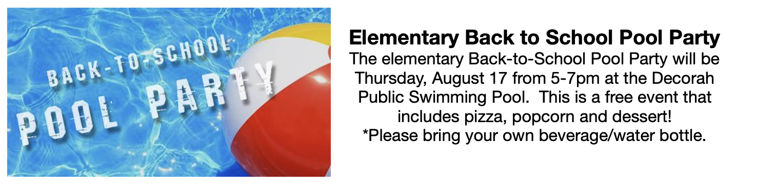 Decorah Elementary Back to School Pool Party thumbnail