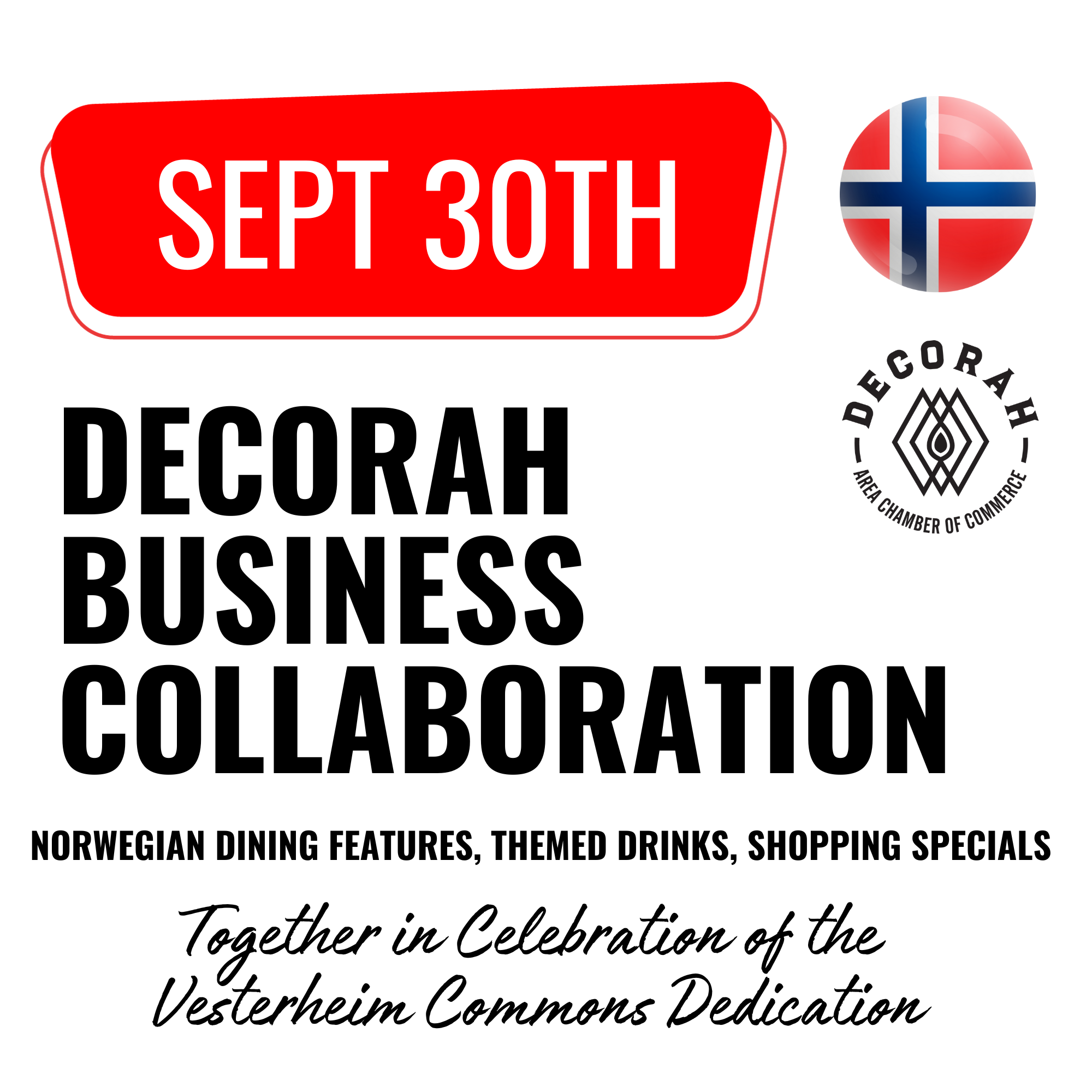 Decorah Business Collaboration - Norwegian Features in Support of Vesterheim Commons Dedication thumbnail